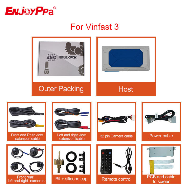 360 차 카메라 시스템 Vinfast 3 와 4 차원 녹화 DVR