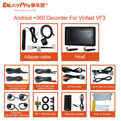 Vinfast VF 3 360 자동차 카메라 12V 전원 공급 및 안드로이드 시스템으로 원본 화면 업데이트를 위한 1080P 해상도